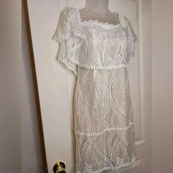 Lulu's Whispering Lace elegant Dreams maxi dress (#840) - Picture 2 of 10